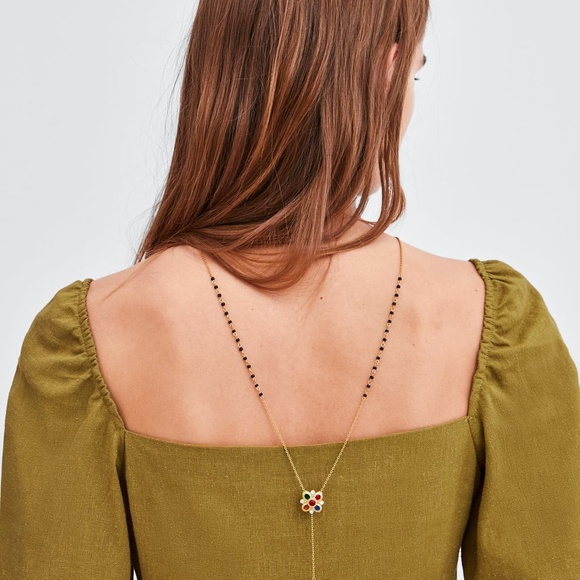 [LAST] NWT Zara S Button Puff Sleeve Mini Dress - Picture 6 of 8